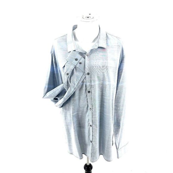 Calvin‎ Klein Gray Blue 2XL Button Front Dress Shirt Cotton Collared - Picture 1 of 10